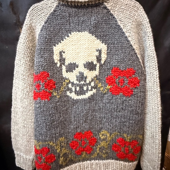 Howler Brothers - Skull + Begonias, Grateful Dead inspired Cardigan - Large/XL - Picture 11 of 14
